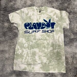 Playboy surf shop green tie dye t shirt size M